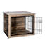 Caisse pour chien moyenne en bois avec double ouverture - chenil d'intérieur pour animal