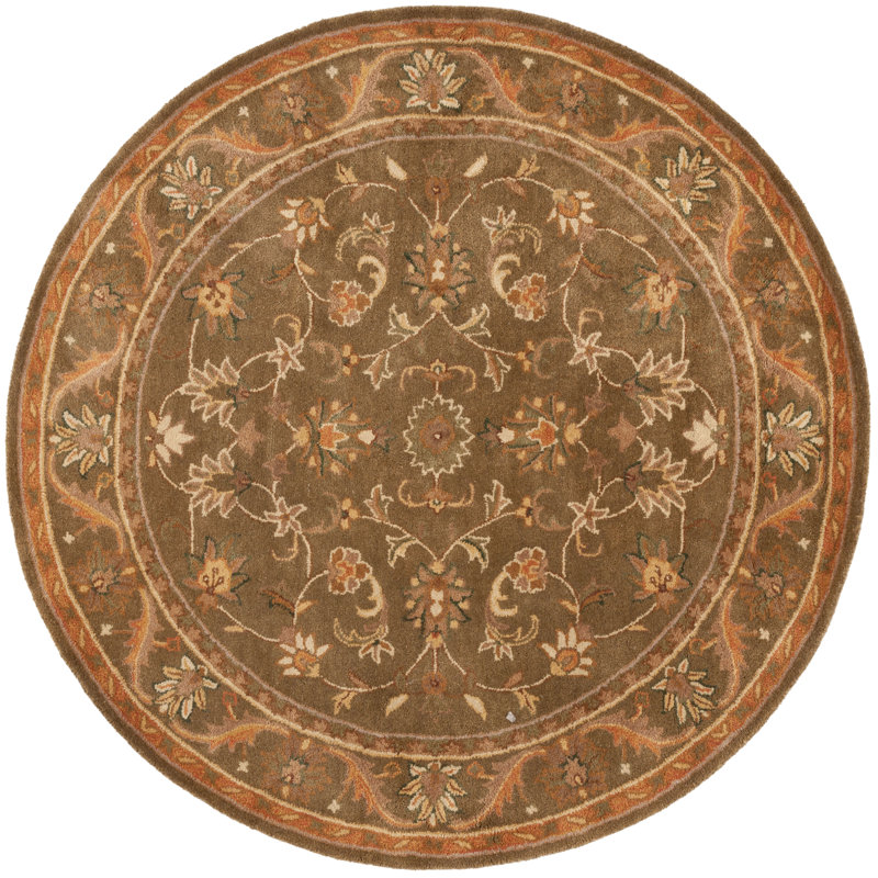 Tapis oriental en laine touffeté à la main Dunbar, Rond 6 pi
