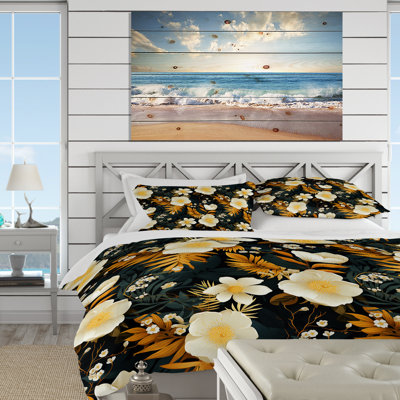 Yellow And Green Flowers Duvet Cover