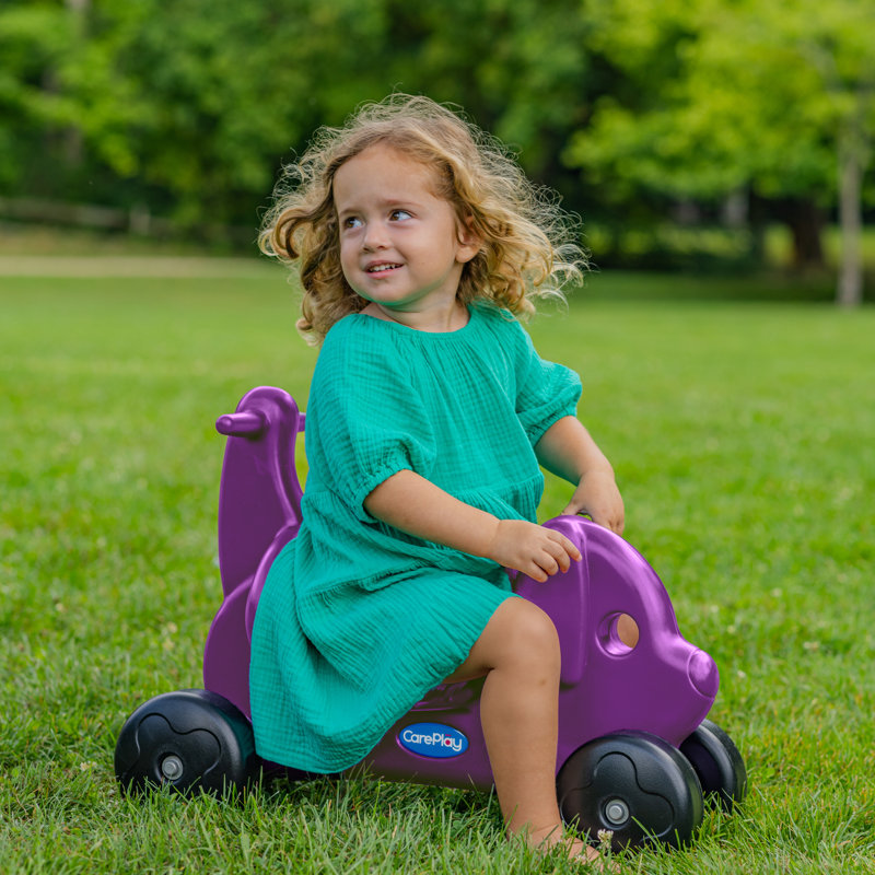 Purple Plastic 2-in-1 Push and Ride-on Puppy Toy