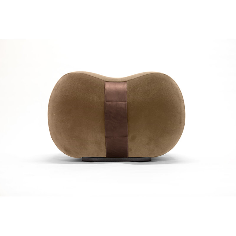 Milo Velvet Ottoman, Taupe/Creme Brulee Velvet