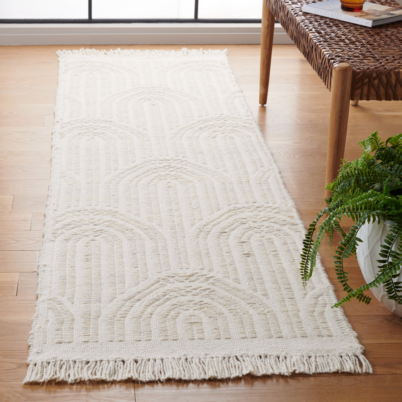 Kreyton Hand Woven Wool Striped Rug, Runner 2'3" x 8'