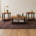 Rundell 3 - Piece Solid Wood Top Living Room Table Set