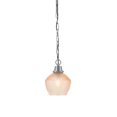 Luminaire suspendu Westwood de finition graphite avec verre texturé ambre de 6 po