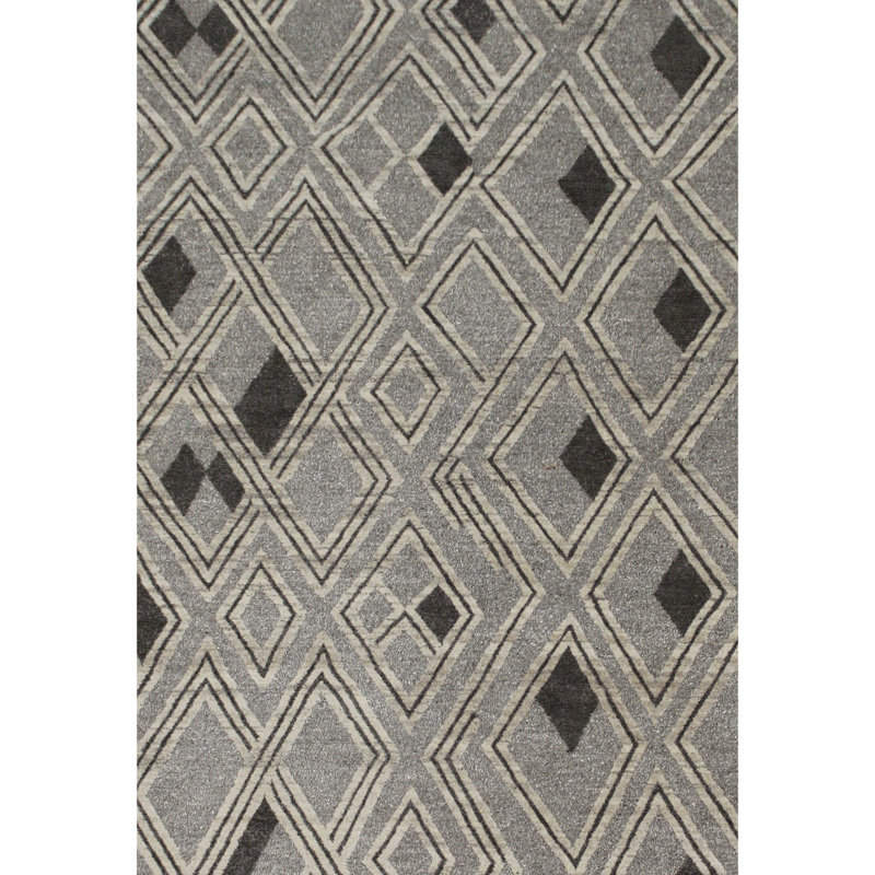 Linen Geometric Area Rug, Rectangle 8' x 10'