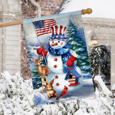 Drapeau américain «Snowman House»