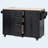 56.5" Kitchen Island with Drop Leaf, Power Outlet, Embossed Vertical Stripe Rolling Kitchen Cart on Wheels with 4 Doors , 5 Deep Drawers and Adjustable Shelves, for Kitchen, Dining Room, Black-128964648