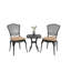 Ensemble bistro 3 pièces de mobilier de patio en fonte d'aluminium antirouille 2 chaises et 1 table ronde pour l'extérieur, jardin, patio, balcon, avec coussin-433979251