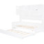 Lit de jour simple avec lit gigogne et armoire de rangement, lit peu encombrant - tablette compacte encastrée blanche pratique-2048376
