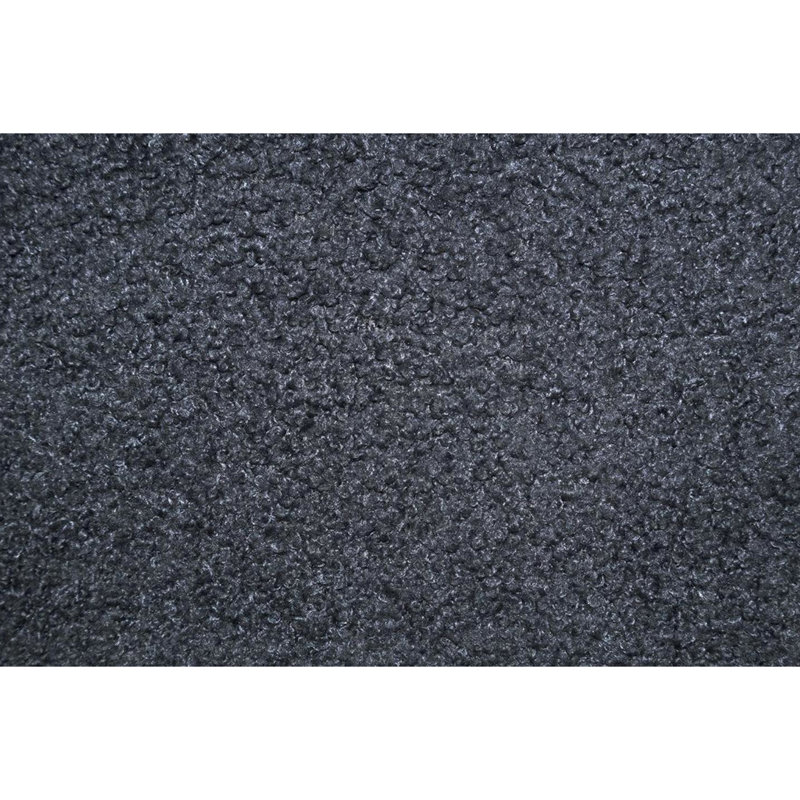 Lit double en tissu de laine gris anthracite