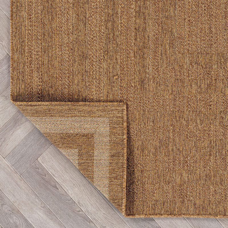 Geometric Natural/Jute Easy-Care Indoor/Outdoor Flat Woven Area Rug, Natural, Runner 2'3" x 6'