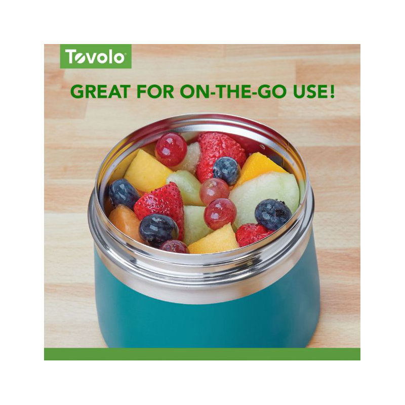 Tovolo Stainless Steel Insulated Food Traveler, White, Marine Blue