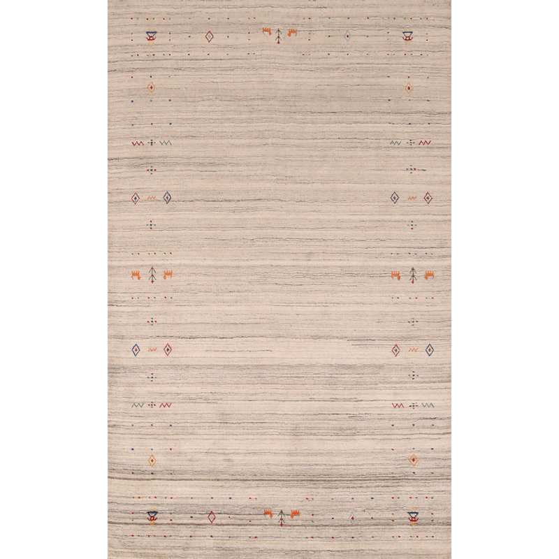 Tapis tribal en laine de style Gabbeh 5 x 8