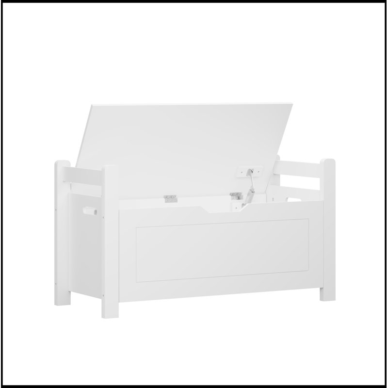 Banc avec rangement rabattable et siège souple, Blanc