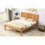 Structure de lit plateforme en chêne pour lit double avec tête de lit - lattes de bois, pas de sommier requis-348637507-348637510