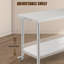 Table de travail commerciale robuste avec roulettes, table de préparation de cuisine en acier inoxydable avec crochets et tablette à hauteur réglable pour le garage, l'extérieur, la maison et l'hôtel