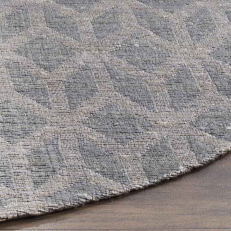 Doleman Hand Woven Jute/Cotton Geometric Rug in Gray/Gold, Round 6'