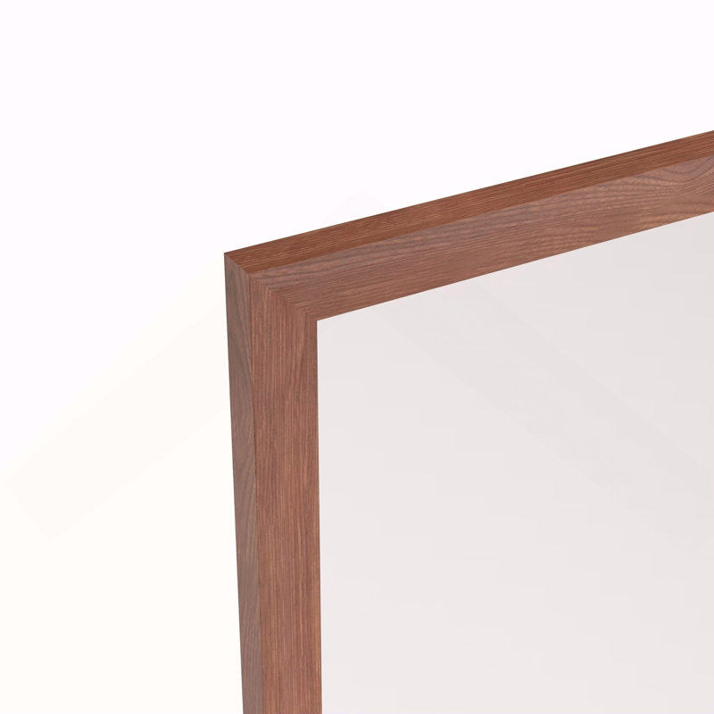 Miroir de salle de bain rectangulaire surdimensionné de 40 po x 36 po avec cadre en noyer