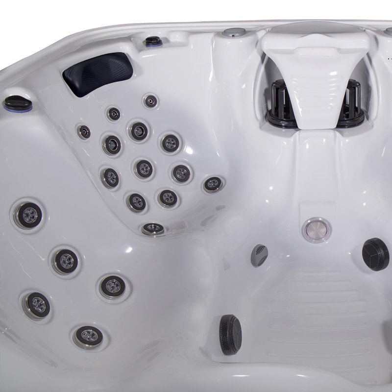 Buenospa Hollywood 5 - Person 51 - Jet Acrylic Hot Tub With Cover, Ozonator, and Music System In White