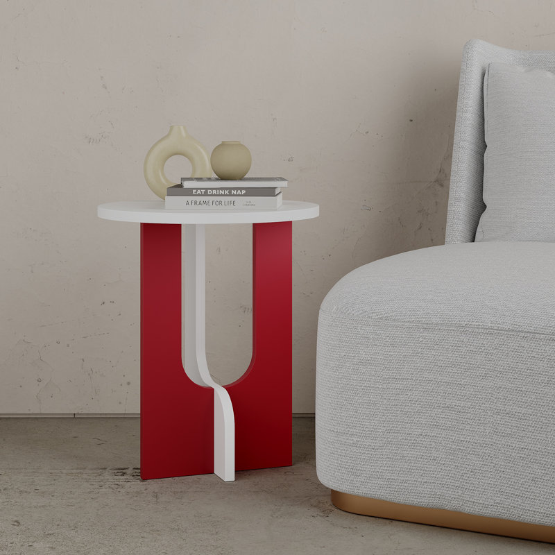 Table de bout Doubilet, Blanc, Blanc / Bourgogne
