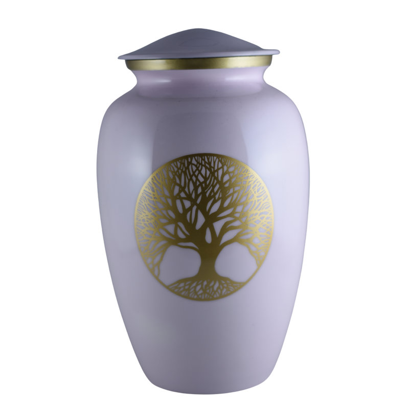 Ritik Handmade Tree Of Life Urn, Purple