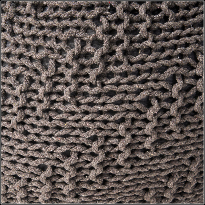 Pouf rond en coton tricoté 20 x 20 Hazel, écologique et fabriqué à la main pour une utilisation intérieure et extérieure