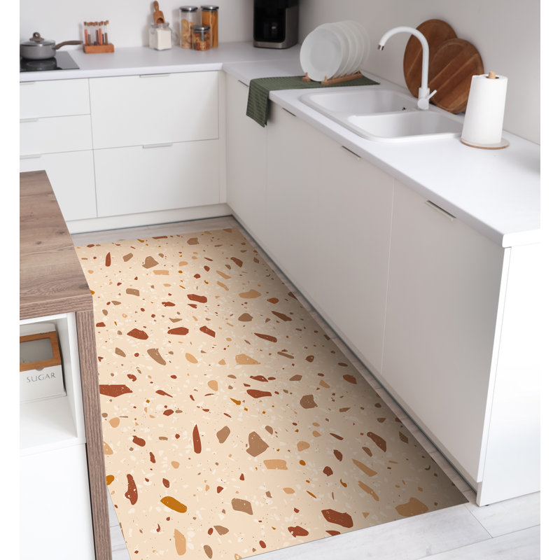 Ruslana Vinyl Machine Printed Area Rug, Rectangle 5'3" x 7'6.6"
