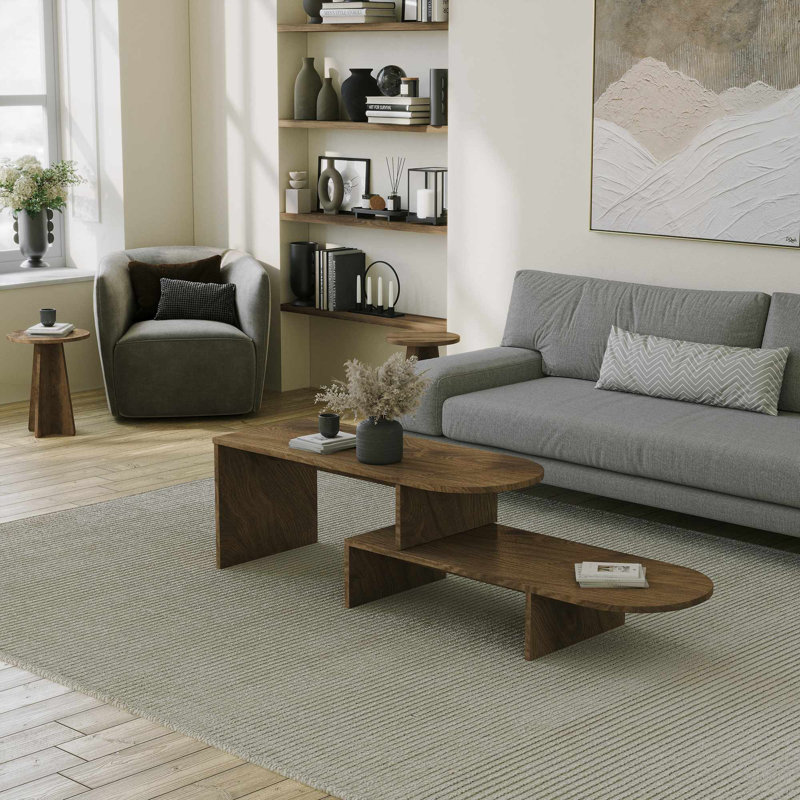 Ensemble de tables basses, Noyer