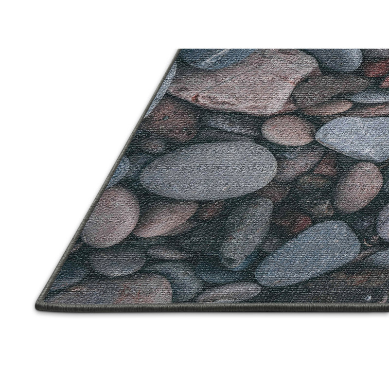 Tapis en pierre grise 10 zones, Rectangle 3 pi x 5 pi