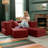 Shontae Zipline Convertible Compression Sleeper Loveseat, Ottomans & Pillows, Textured Microvelvet-73338527
