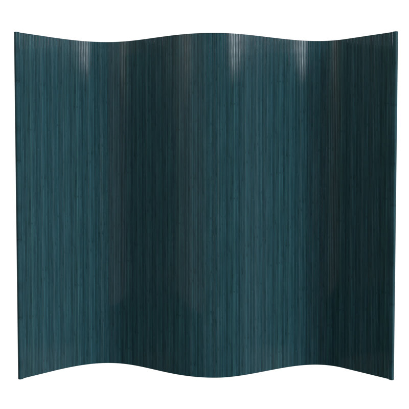 Siena Rolling Bamboo Room Divider, Prussian Blue, 6 ft. Tall