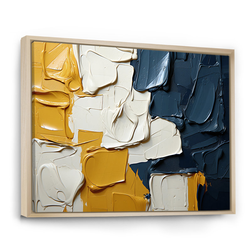 Souvenirs de l'Ukraine, peinture abstraite I - Reproductions d'art mural, H 16 po x l 32 po, Cadre naturel flottant