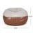 Maxi 5 Foot Two Color Fabric And Faux Leather Rounded Bean Bag