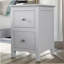 Table de chevet 2 tiroirs en bois massif blanc