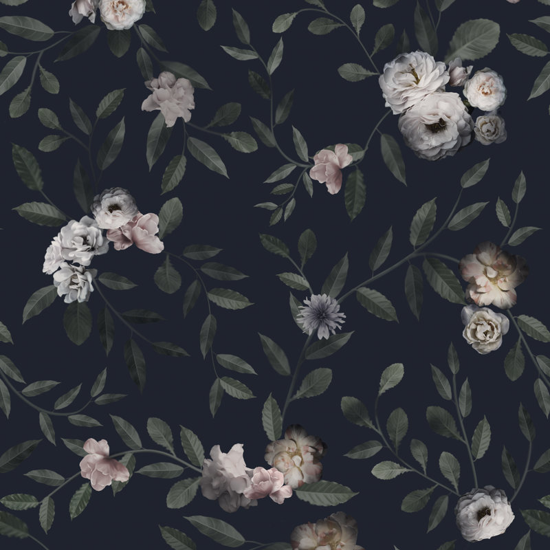 8028-DarkFloral-96-2-vinyl, 96" L x 24" W