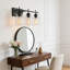 Modern 3-light Matte Black Vanity Light With Clear Glass Shades