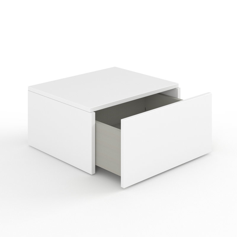 Mirazo 43cm W Manufactured Wood Bedside Table, White