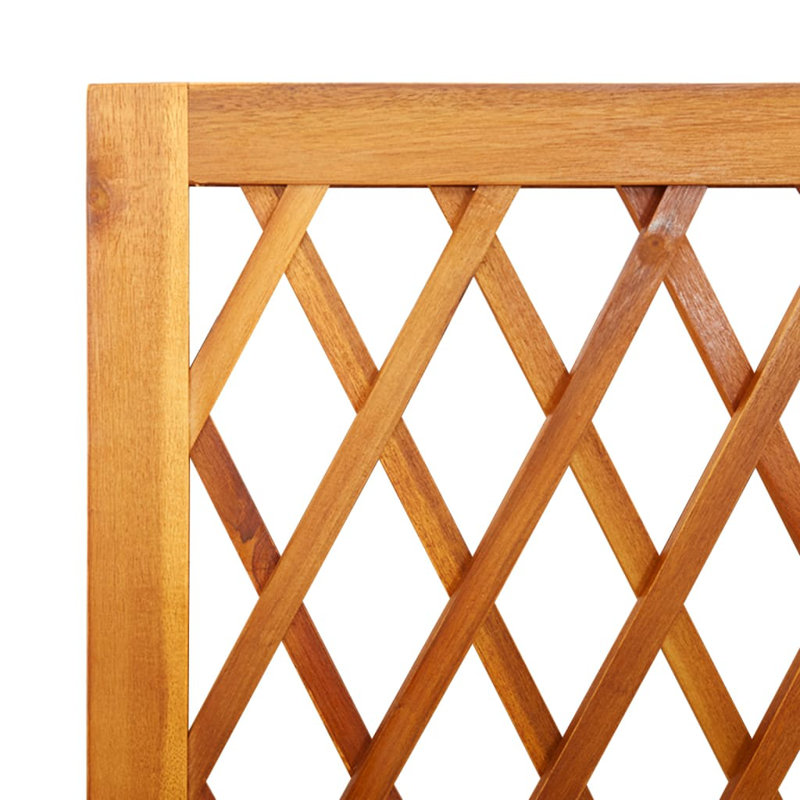Planter with Trellis and Shelf Outdoor Flower Box Solid Wood Acacia, 39.4" x 12.6" x 72.8"