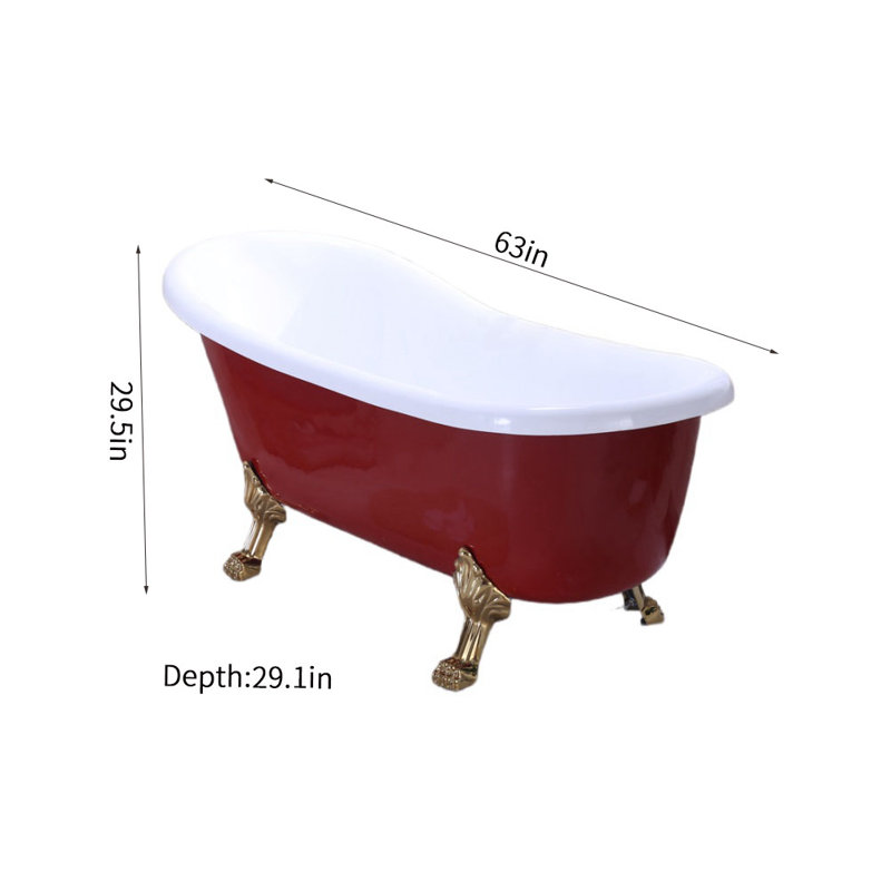 L 63 po x H 29,5 po, Or, Rouge