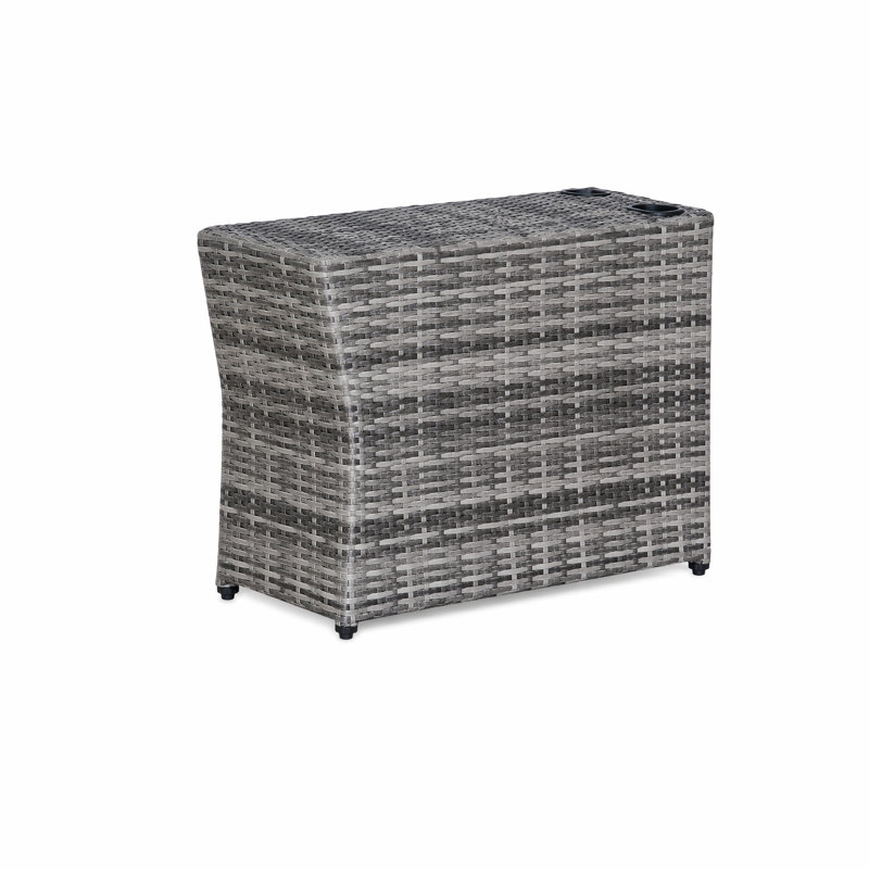 Table d'appoint d'extérieur entièrement assemblée Shick, Gris clair