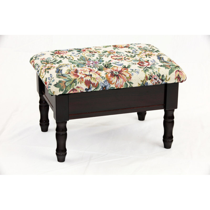 Cleo Upholstered Ottoman, Cherry