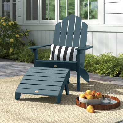 Anette Plastic Adirondack Chair with Ottoman
