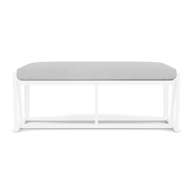 Summit Outdoor Dining Bench, White, Sandberg Dove