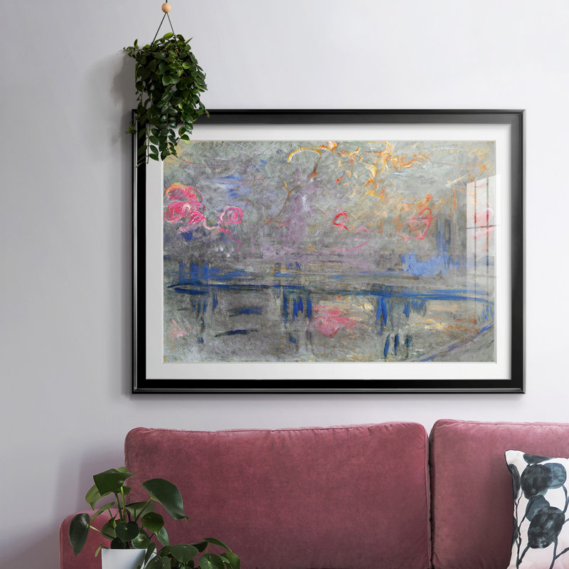 Monet, impression encadrée sur papier par Claude Monet, H 30 po x l 44 po x P 1,5 po, Noir