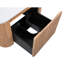 Meuble-lavabo de salle de bain de 24 pouces, à  fixation murale, façade arrondie lisse, finition en bois naturel, lavabo intégré en marbre reconstitué, tiroir de rangement pour produits cosmétiques, texture à  lattes, fermeture en douceur en céramique-961402753
