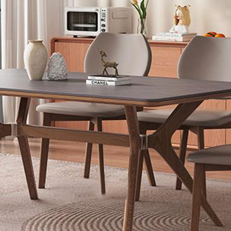 Rectangular rock slab dining table, 29.52"H x 62.99"L x 35.43"W