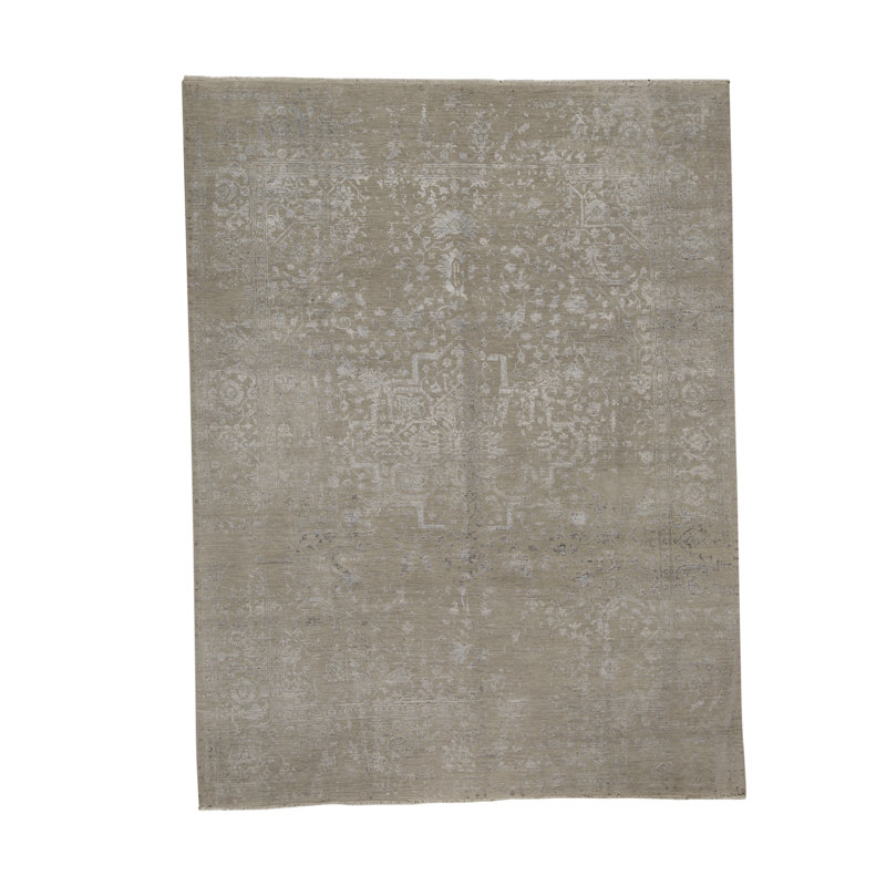 Hand-Knotted High-Quality Silver and Gray Area Rug