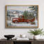 Illustration de camion de ferme d'hiver de Noël, images de vestibule, impression sur toile encadrée-132863201-132863202