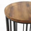 Table d'appoint d'extérieur avec plateau rond en bois massif et structure en métal