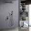 Douche en bronze huilé avec pomme de pluie naturelle de 10 po et douchette à main pour système de salle de bain et robinet à fixation murale